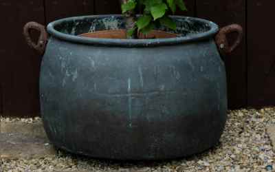 Copper Two Handled Planter