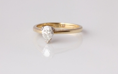 Diamond Pear Solitaire Ring