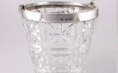 Glass Silver Ice Bucket