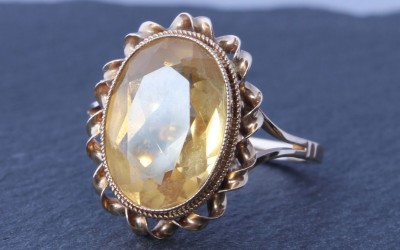 Gold Citrine Dress Ring
