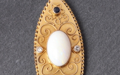Gold Opal Pendant