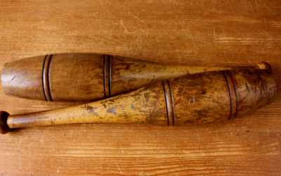 Large Antique Indian Clubs