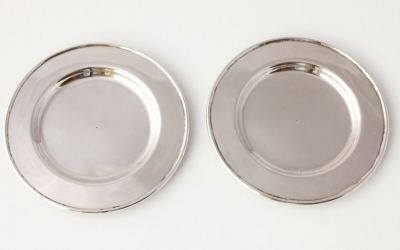Pair Chinese Silver Dishes