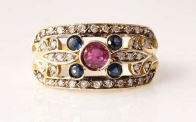 Ruby Diamond Sapphire Ring