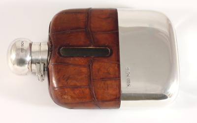 Silver Leather Flask