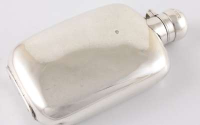 Solid Silver Hip Flask
