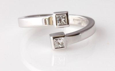 Two Square Diamond Ring