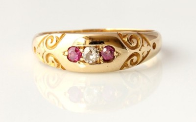 Victorian Diamond Ruby Ring