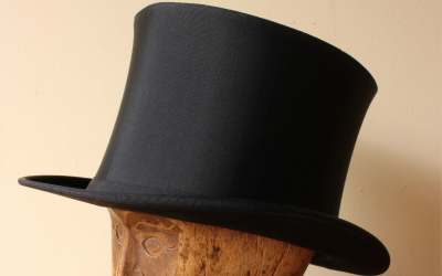 Antique Black Opera Hat