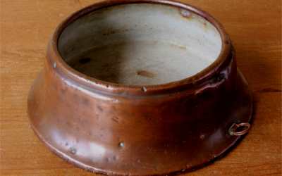 Antique Copper Dog Bowl