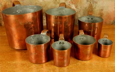 Antique Copper Rum Measures