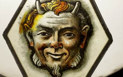 Antique Stained Glass Imp