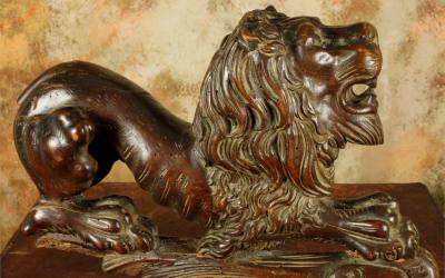 Antique Wood Lion