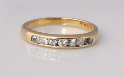 Aquamarine Diamond Eternity Ring