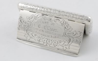 Bowling Silver Snuff Box