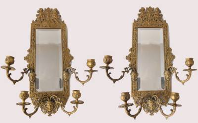 Brass Mirror Pair