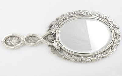 Cumshing Chinese Silver Hand Mirror