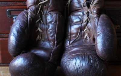 Dark Leather Boxing Gloves