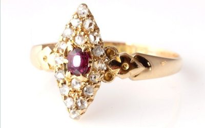 Diamond Ruby Marquise Ring