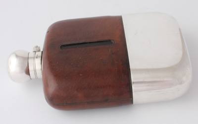 Dixon Leather Plated Flask
