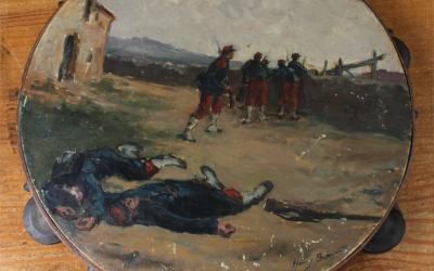 French Army Tambourine Painting