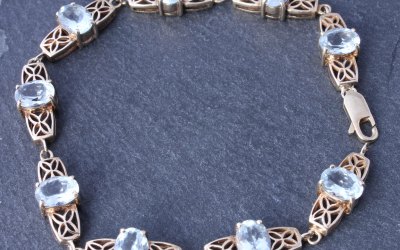 Gold Aquamarine Bracelet