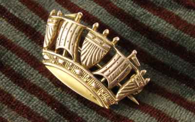 Gold Naval Brooch