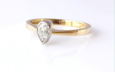 Gold Pear Ring