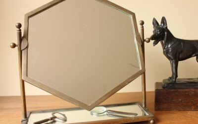 Hexagonal Bronze Vanity Mirror