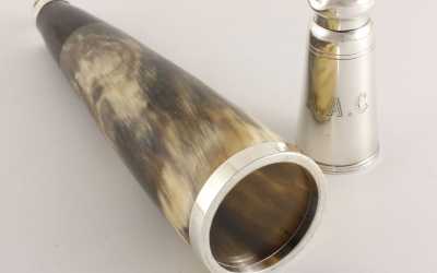 Horn Silver Spirit Flask