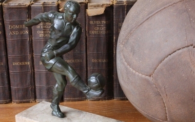 Metal Footballer Statue