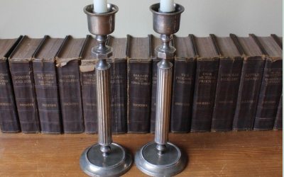 Plated Ribbed Candlesticks