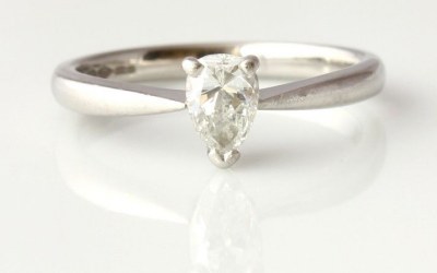 Platinum Pear Diamond Ring