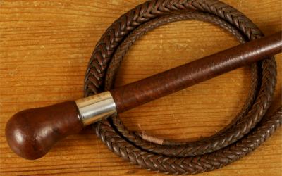 Silver Leather Antique Riding Crop