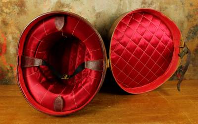 Victorian Leather Hat Carry Case