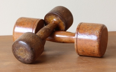Antique Wooden Dumbbell